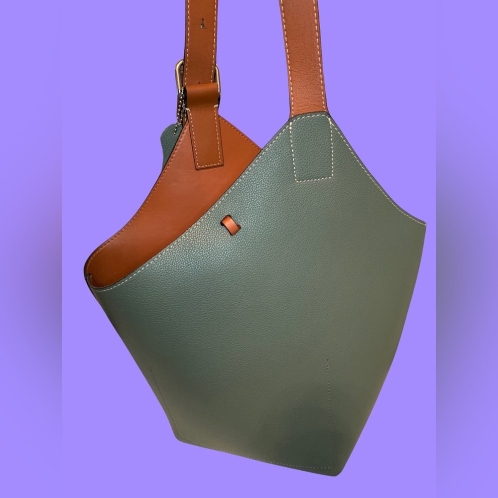 Madison De Beaute Marseilles genuine leather shoulder bag in Dusty Aqua EUC
